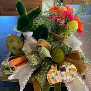 Easter Bunny and Floral Decor set .